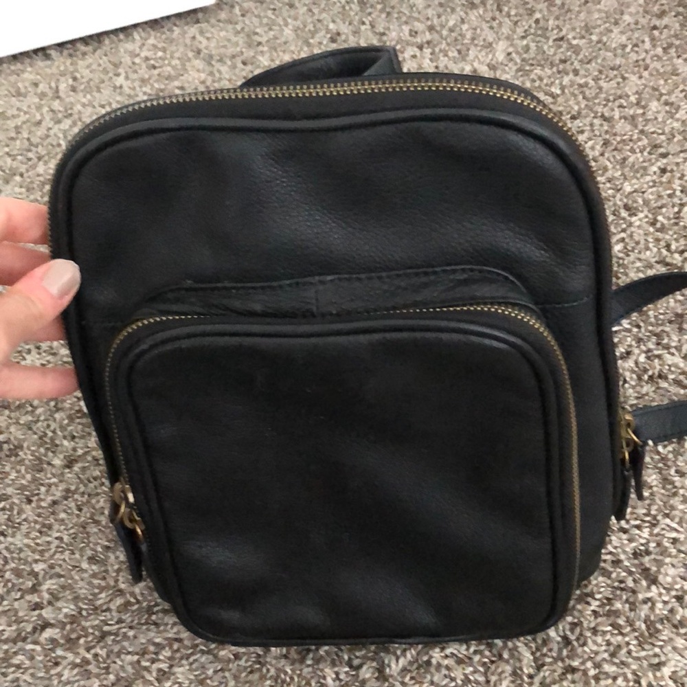 Margot Mini Black Leather Backpack Gem
